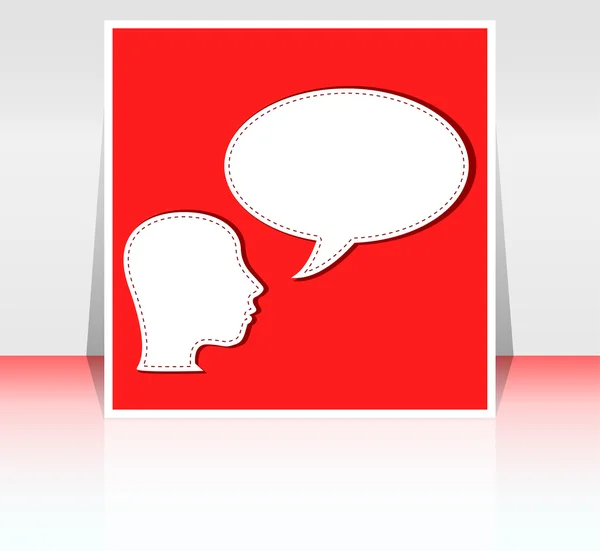 Talking head with speech bubble - flyer or cover — Stock Photo, Image