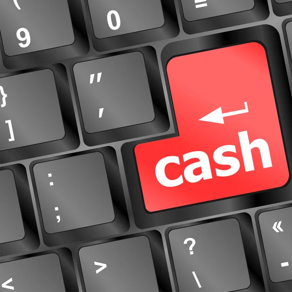 Cash voor investeringen concept met een rode knop op het toetsenbord van de computer — Stockfoto