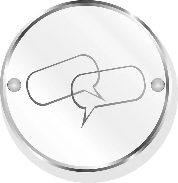 Metallic speech bubble icon illustration — Stockfoto