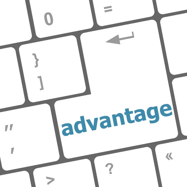 Close up view on conceptual keyboard - advantage — Stock Photo, Image