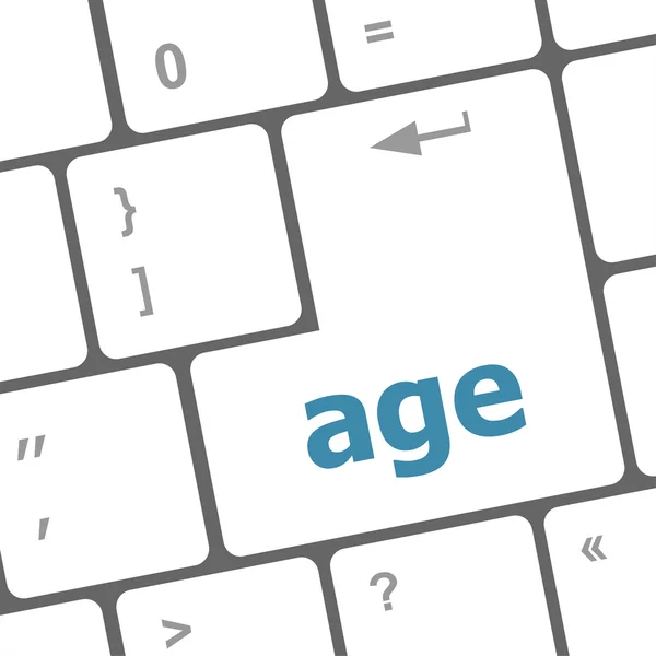 Edad tecla de teclado botón que muestra para siempre concepto joven — Foto de Stock