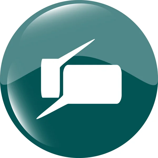 Green glossy speech bubble icon — Stock Photo, Image