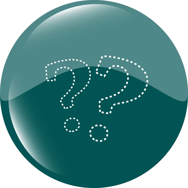 Stylish green button with question mark — Stock Photo, Image