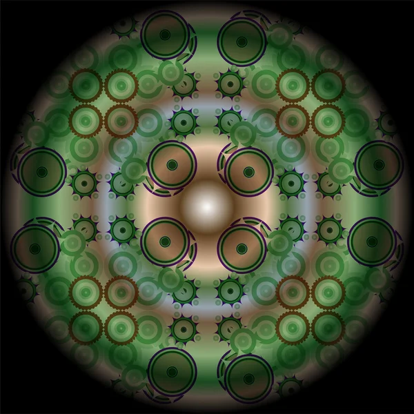 Abstraktes grünes Mandala-Muster — Stockfoto