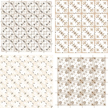 retro tarzı dört Dikişsiz desen bir dizi