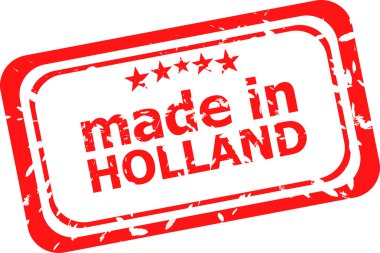 made ın Holland kırmızı lastik damgası