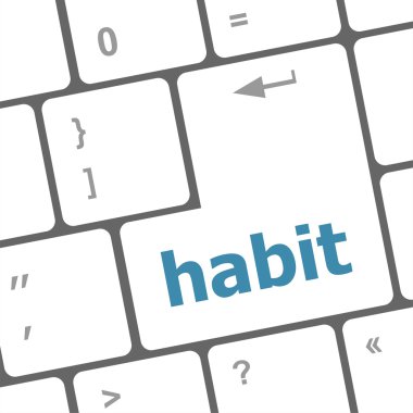 habit word on computer pc keyboard key clipart