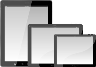 Tablet bilgisayarı beyaz arkaplanda izole edildi