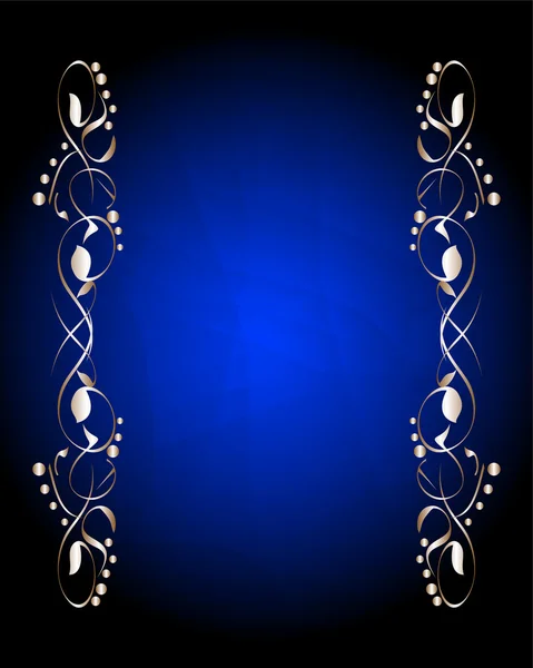 Sfondo blu con una texture grunge e bordi — Foto Stock