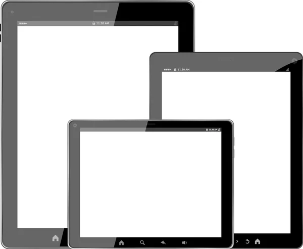 Computer tablet set isolato su sfondo bianco — Foto Stock