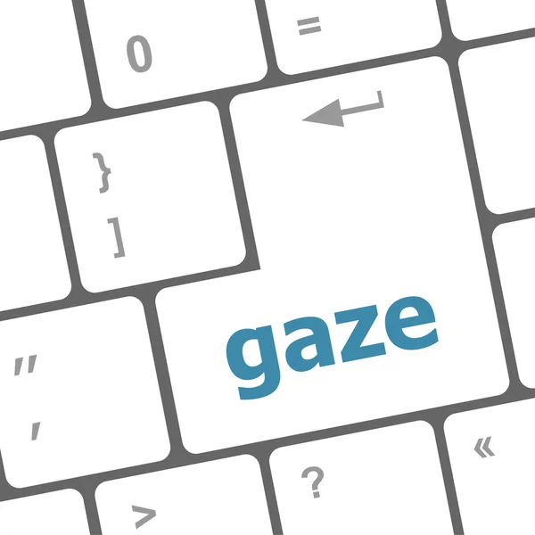 Gaze word on computer pc keyboard key — Stock Photo, Image