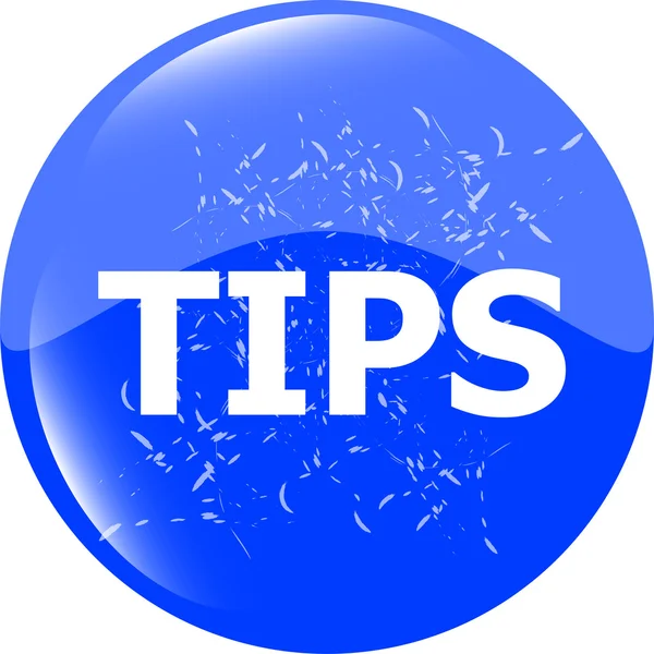 Tips blue icon button in stamp style — Stock Photo, Image