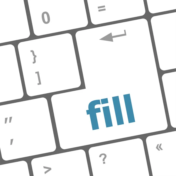 Fill word on computer pc keyboard key — Stock Photo, Image