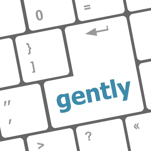 Gently word on computer pc keyboard key — Stock Photo, Image