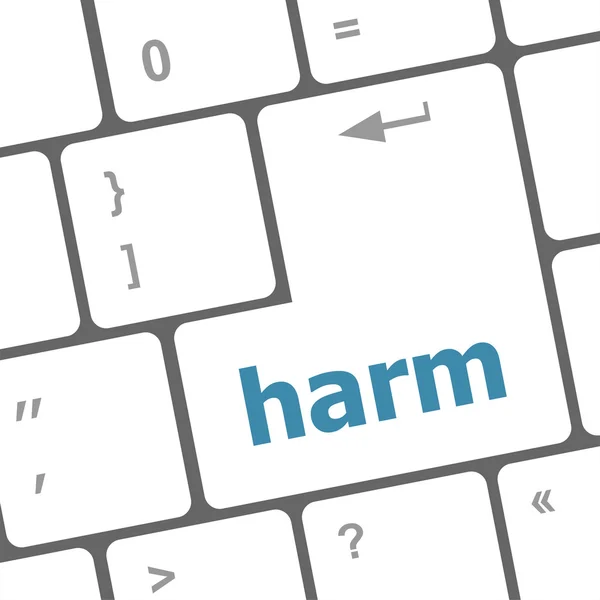 Harm word on computer pc keyboard key — Stock Photo, Image