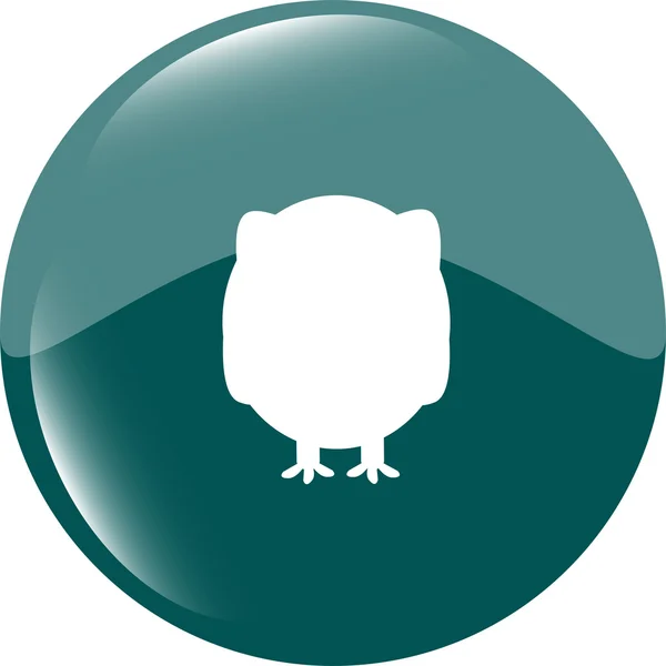 Owl on icon button isolated — Stock Photo, Image