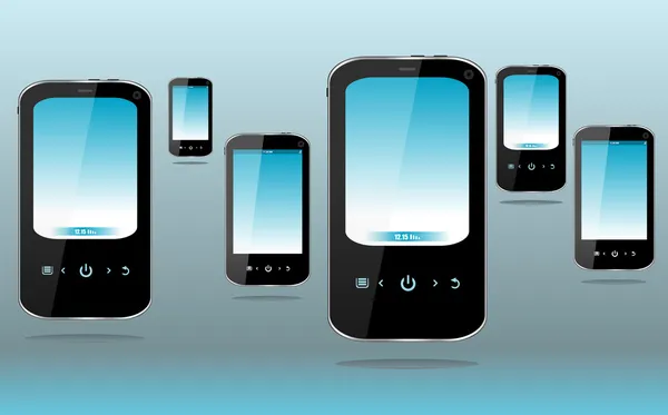 Uppsättning av smartphone på abstrakt 3d bakgrund — Stockfoto
