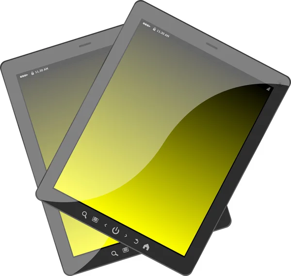 Photo-realistic illustration of different colored vertical tablet pc set — Stock Photo, Image