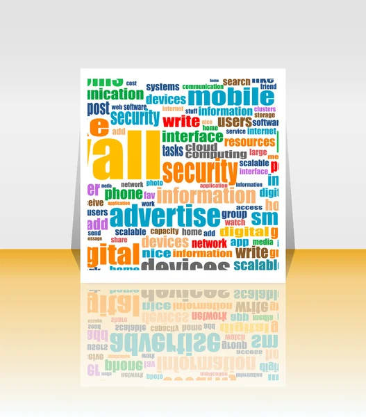 Marketing des médias sociaux - Word Cloud - Conception de dépliants ou de couvertures — Photo