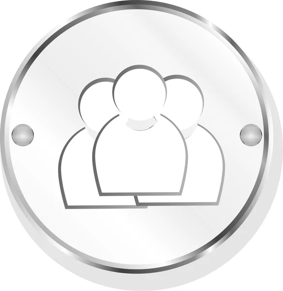 Metallic button with group — Stock Photo, Image