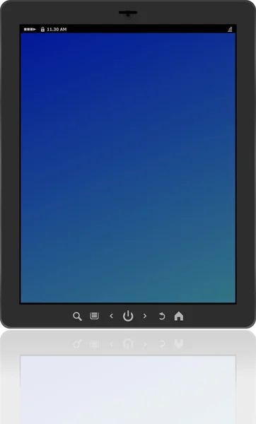Fotorealistické vertikální tablet pc s modrou obrazovkou — Stock fotografie