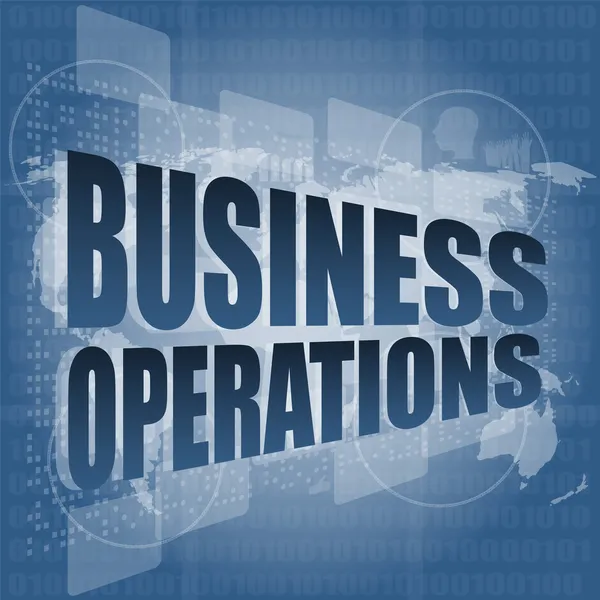 Negócio operações palavra na tela de toque digital — Fotografia de Stock