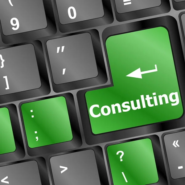 Consulting enter button on computer keyboard key — Stock Photo, Image