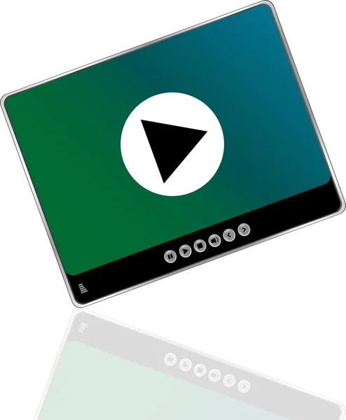 Media player set with play button on abstract background — Stock Photo, Image
