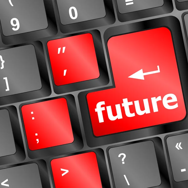 Tecla ou teclado futuro mostrando previsão ou conceito de investimento — Fotografia de Stock