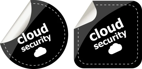 Veiligheid zwarte stickers set tekstcodes label Cloud — Stockfoto