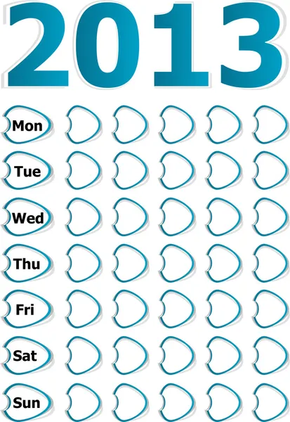 Kalendarz proste pamiętnik 2013 — Zdjęcie stockowe
