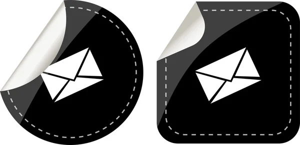 Mail envelope black stickers label tag set — Stock Photo, Image