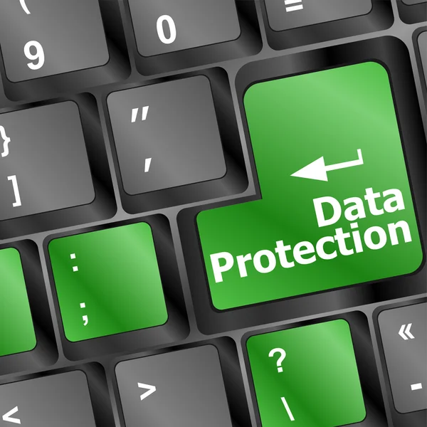 Data protection button on the keyboard — Stock Photo, Image