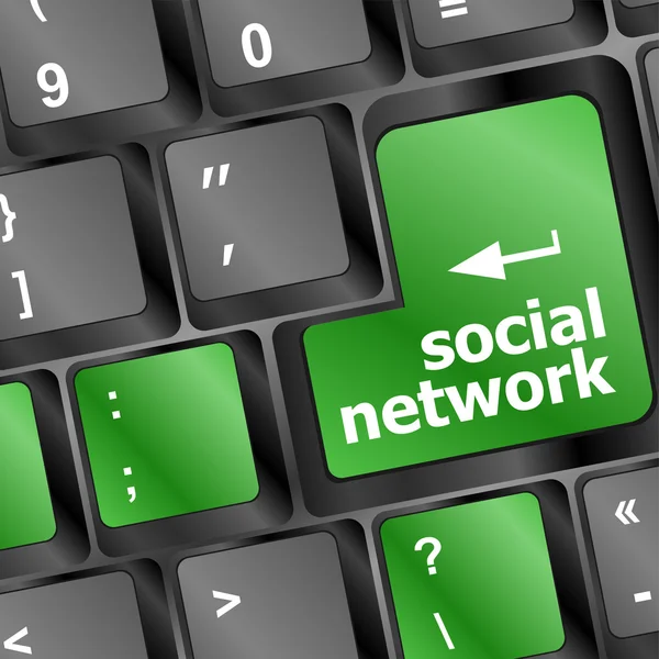社会的なメディア ネットワーク キーボード ボタン — ストック写真