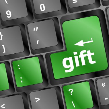 bilgisayar klavye ile hediye anahtar - tatil arka plan