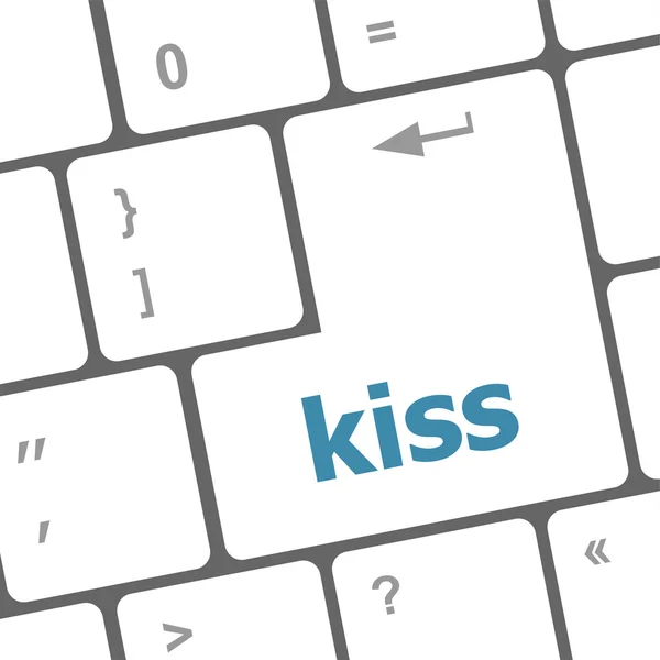 Kiss word on computer keyboard original illustration — Stock Photo, Image