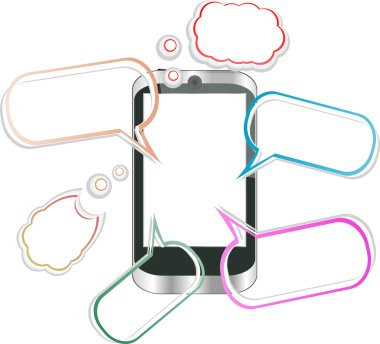 Modern mobil akıllı telefon. sms iletileri gönderme ve alma