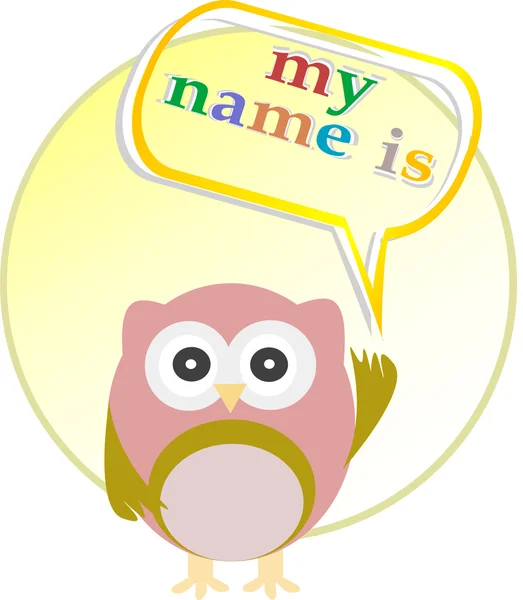 Cute baby boy owl - my name is — Stockfoto