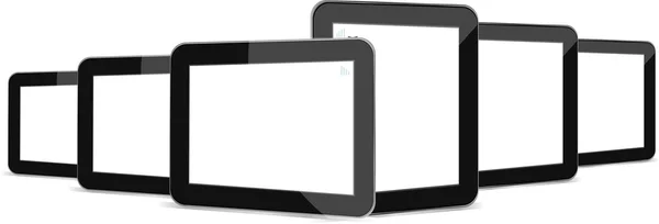 Black tablets set on white background — Stock Photo, Image