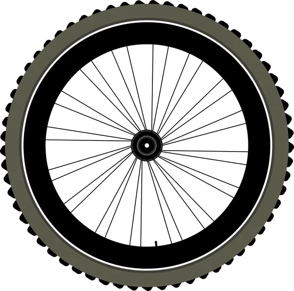 Bike wheel with tire and spokes isolated on white — Stock Photo, Image