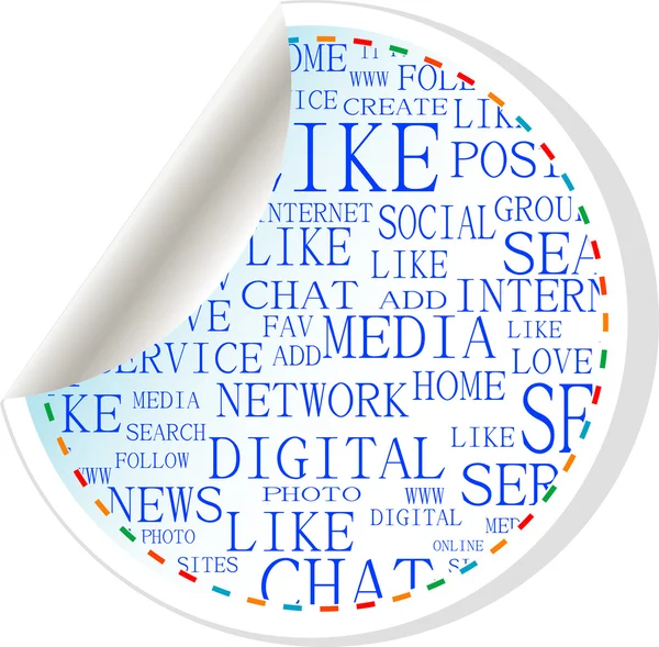 Sociale media knop - label sticker — Stockfoto