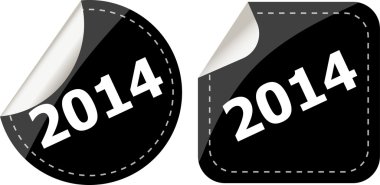 2014 üzerinde siyah çıkartmaları kümesi, iş etiket düğme