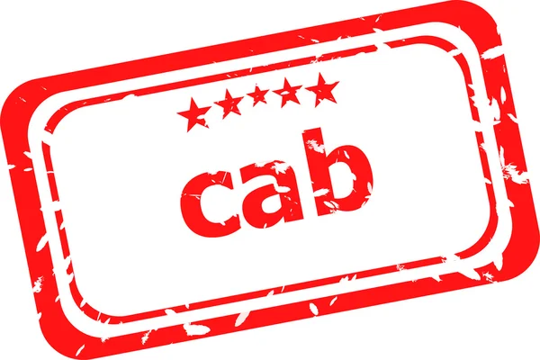 Cab on red rubber stamp over a white background — Stock Photo, Image
