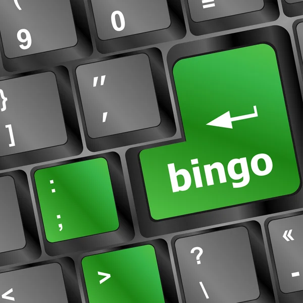 Botão bingo no teclado do computador — Fotografia de Stock
