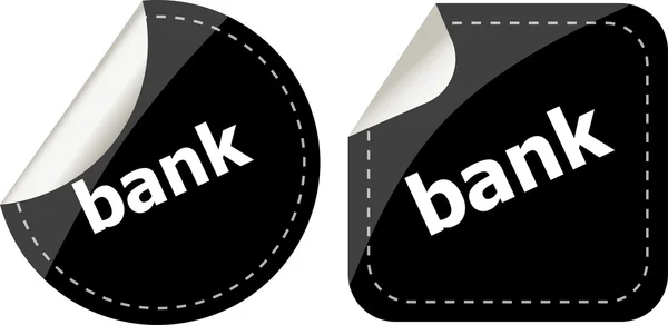Набор кнопок черного цвета, фирменная этикетка — стоковое фото