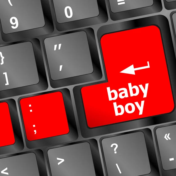 Baby boy message on keyboard enter key — Stock Photo, Image