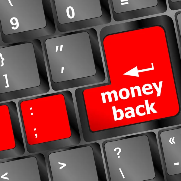 Tastatur mit Geld-zurück-Text auf Knopf — Stockfoto