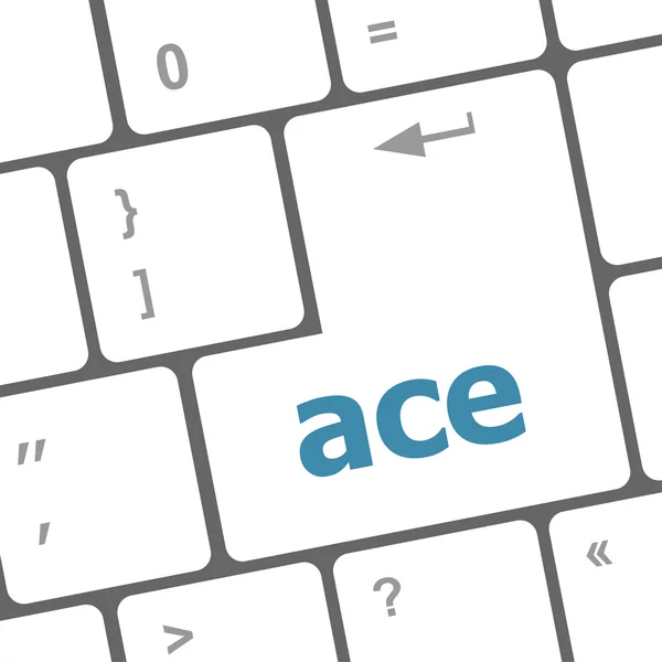 Ace on computer keyboard key enter button — Stock Photo, Image
