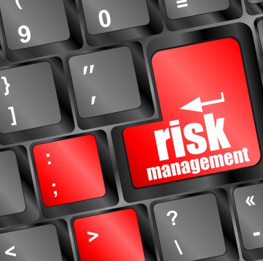 Risk yönetimi düğmesi olan klavye, İnternet konsepti