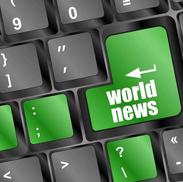 Words world news on computer keyboard key — Stock Photo, Image